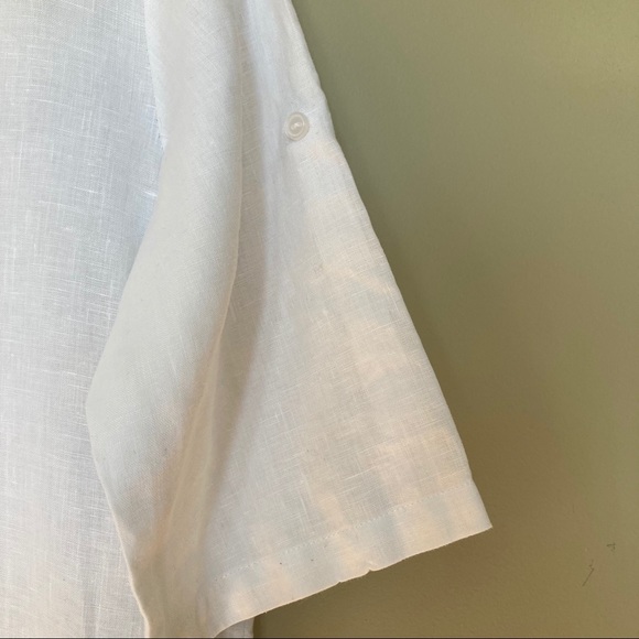 FOR CYNTHIA White Linen Tunic Top EUC - Picture 5 of 5